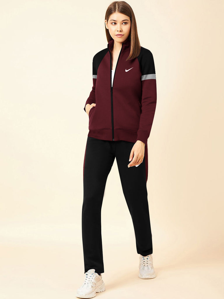 Nike Mehroon Full Sleeves TrackSuit